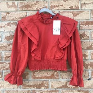 ZARA SHOULDER DETAIL BLOUSE